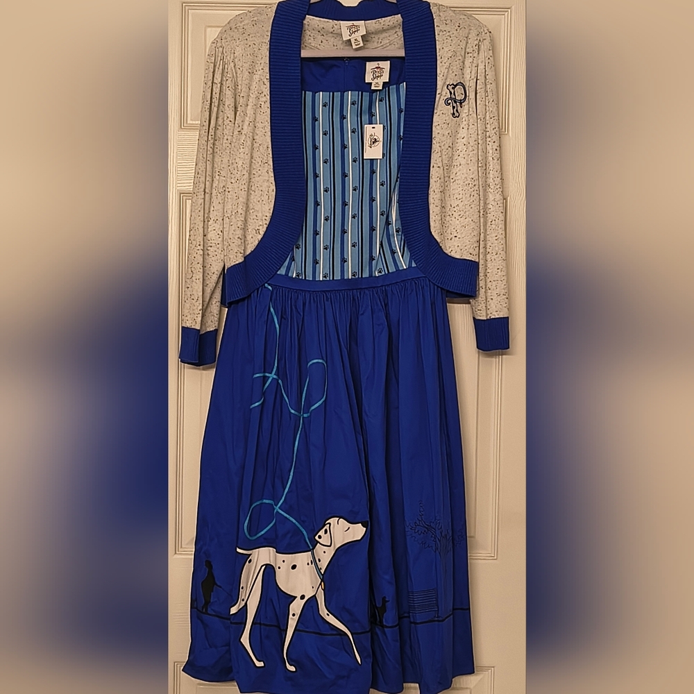 Disney Blue and Cream Midi Dress